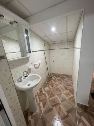 a bathroom with a sink and a shower at MAGU in Malargüe