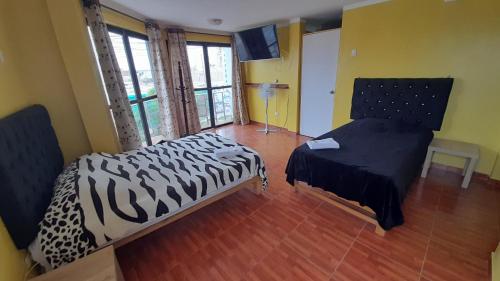 ein Zimmer mit einem Bett und einem Stuhl darin in der Unterkunft hospedaje sol y mar in Pisco