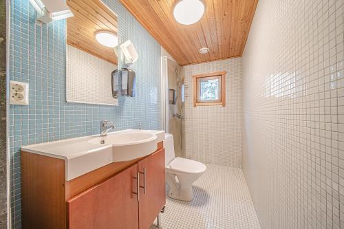 a bathroom with a sink and a toilet at Levi President in Levi