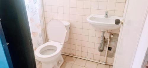 アルメニアにあるResidencias Jacquelineのトイレと洗面台付きのバスルーム