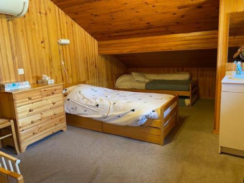 - une chambre avec 2 lits superposés dans une cabine dans l'établissement Appt La Mongie pied des pistes avec vues montagne, à Bagnères-de-Bigorre