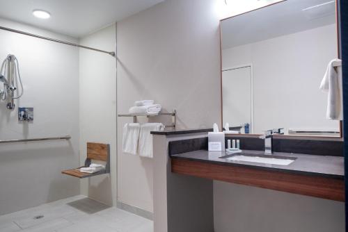 a bathroom with a sink and a mirror at Fairfield by Marriott Inn & Suites Ashtabula in Austinburg
