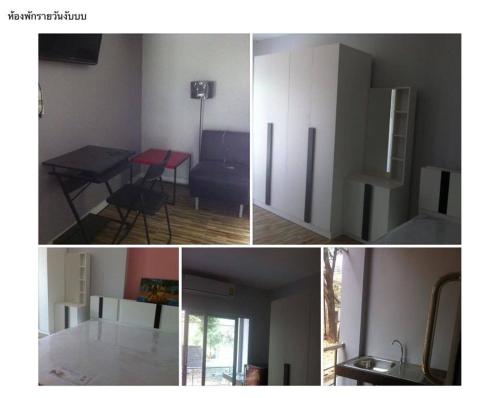 a collage of photos of a kitchen and a room at R2 Apartment Service in Nakhon Ratchasima