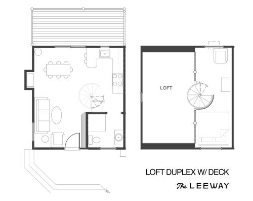 a floor plan of a small house at The Leeway in Mount Tremper