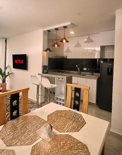Kjøkken eller kjøkkenkrok på Habitación premium sede 2