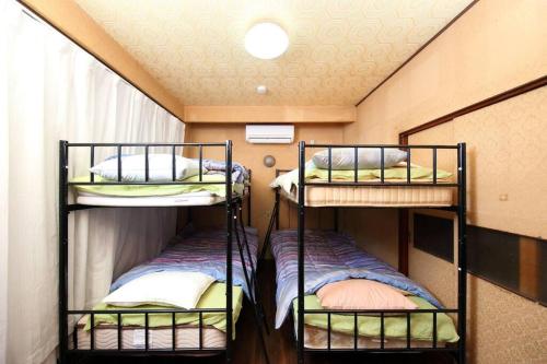 - 2 lits superposés dans une chambre avec plafond dans l'établissement ドミトリー月の光莉, à Tokyo