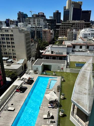 an overhead view of a swimming pool in a city at Mandela Rhodes Place in Cape Town