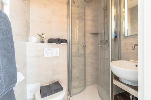 Ένα μπάνιο στο Hotel Villa Wahnfried Thiessow