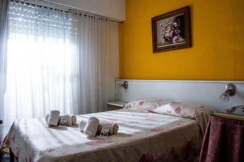 a bedroom with a bed and a window at HOTEL MILESI NECOCHEA in Necochea