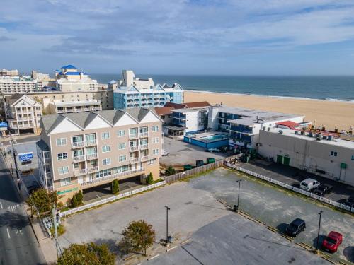 an aerial view of a city and the beach at Beachview OC 2 Ocean Block in Ocean City