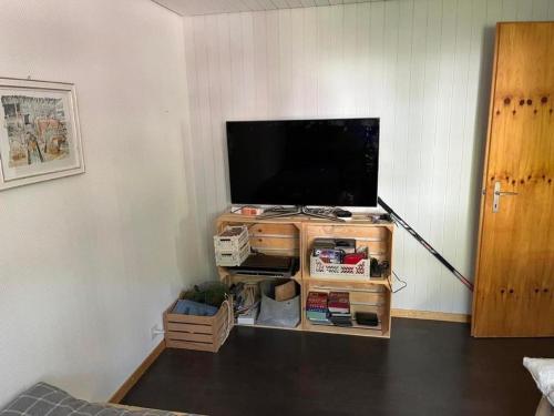 Et tv og/eller underholdning på Gemütliche 45 Zimmerwohnung in den Bündner Bergen bei Sedrun