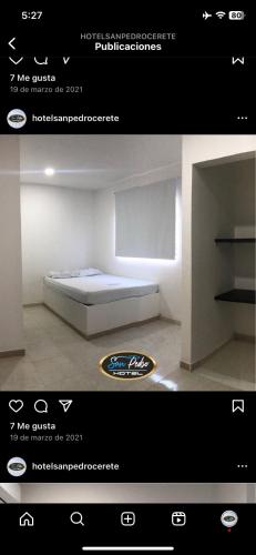 een foto van een kamer met een bed in een kamer bij Hotel san Pedro in Cereté