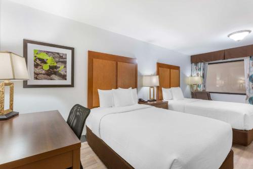a hotel room with two beds and a desk at Best Western Plus El Paso Airport Hotel & Conference Center in El Paso