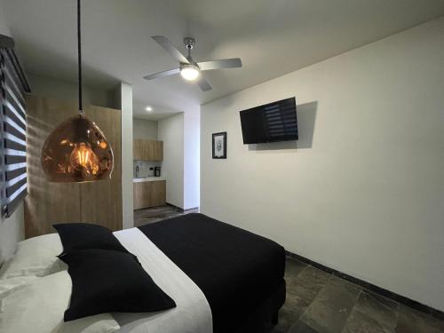 Postel nebo postele na pokoji v ubytování Hotel Suites La Negra