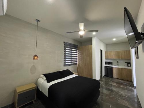 Kuchyň nebo kuchyňský kout v ubytování Hotel Suites La Negra