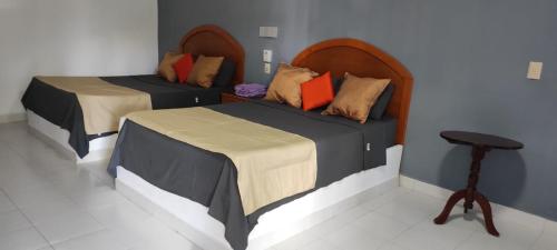 Tempat tidur dalam kamar di Hotel NUDISTA familiar - Luz de Luna NUDE Resort