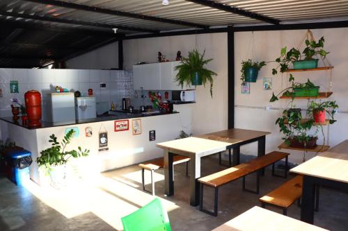 Kuchyň nebo kuchyňský kout v ubytování Hostel FreeWay