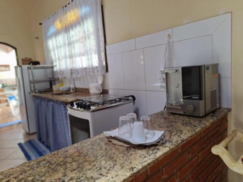 Dapur atau dapur kecil di Chác Região Bragança WiFi Pisc Aquecim Solar