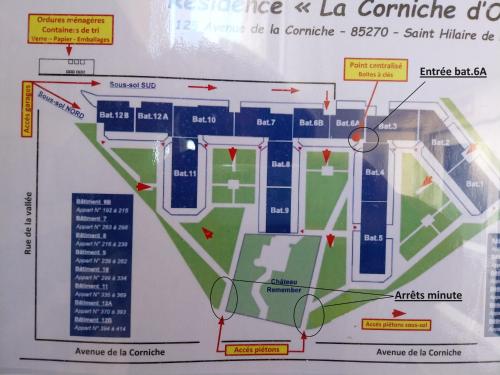 une carte du campus du premier sous-sol dans l'établissement Studio à 50 m de l'océan, à Saint-Hilaire-de-Riez