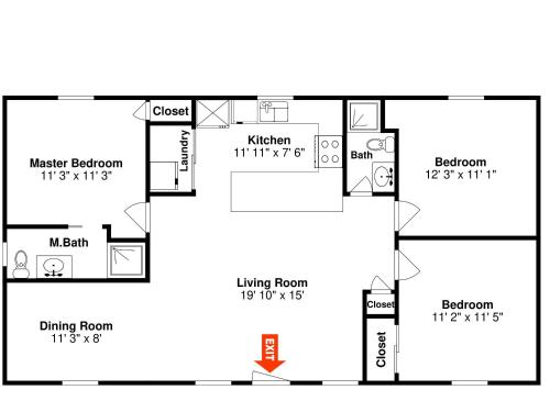 a floor plan of a house at Beachy Keen in Surfside