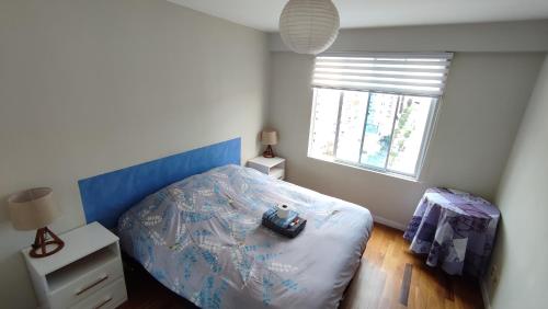 a bedroom with a bed and a window at Sopocachi BnB - Chic Apartment in La Paz