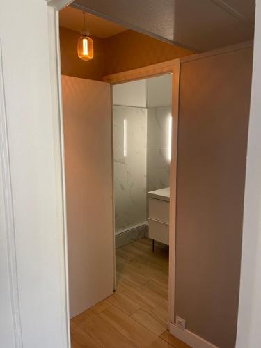 an empty room with a closet and a mirror at magnifique Duplex avec 2 chambres et parking gratuit in Grenoble