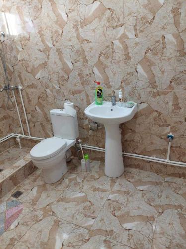 y baño con aseo y lavamanos. en Mazmanyan 181, en Gyumri