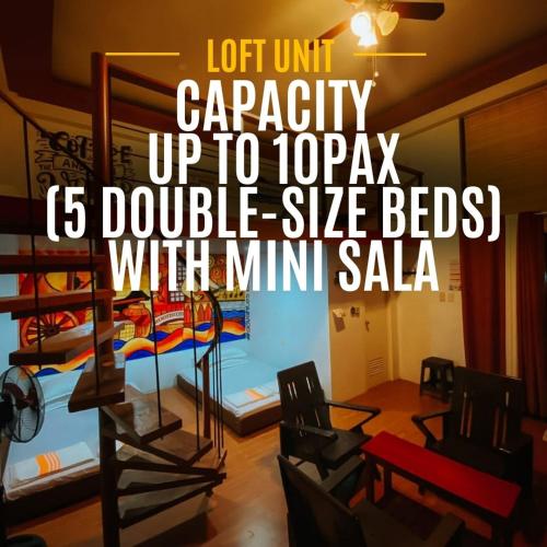 a poster for a dorm room with bunk beds at The Bistro House - Loft Unit - Vigan in Vigan