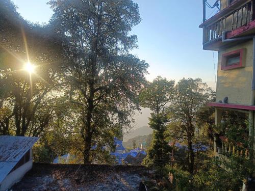 desde el balcón de un edificio con árboles en Shrubbery Homestay and Guest house, en Darjeeling