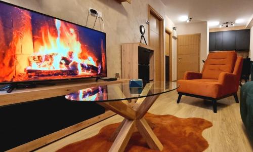 TV a/nebo společenská místnost v ubytování Swan Apartman