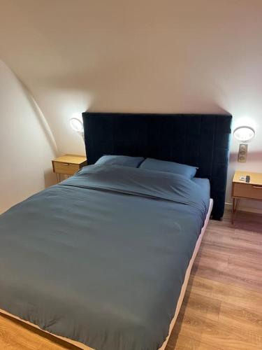 Ce lit se trouve dans un dortoir doté de 2 tables et de 2 lampes. dans l'établissement BT 2, appartement, à Rosny-sous-Bois