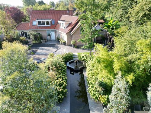 an aerial view of a house with a garden at Dishoek in Dishoek