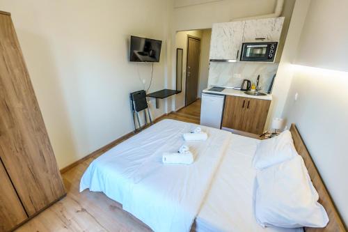 Ein Bett oder Betten in einem Zimmer der Unterkunft Luxury apartment B5 - Thessaloniki Center