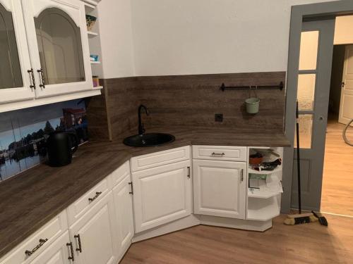 Kuchyň nebo kuchyňský kout v ubytování Ferienwohnung Seegras
