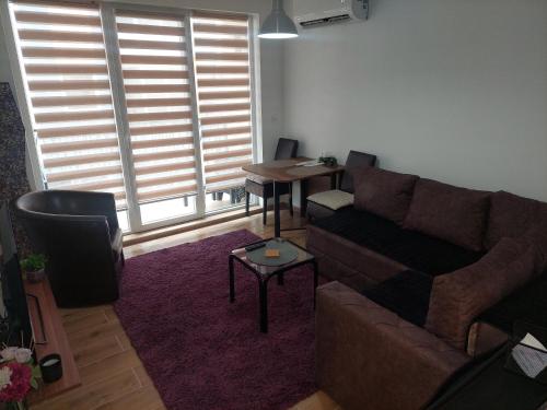 a living room with a couch and a table at Apartman Todor in Veliko Gradište