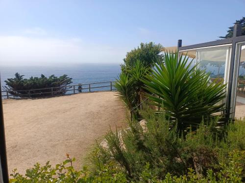 a view of the ocean from a house at Hostal Quiriyuca Sur in Horcón