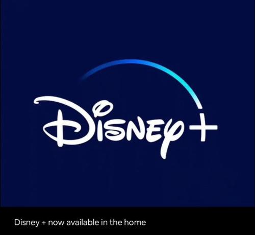 a disney logo on a blue background at New Townhouse in Red Deer in Red Deer