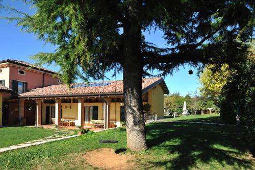 a house with a tree in the yard at Agriturismo Spigolo in Avesa