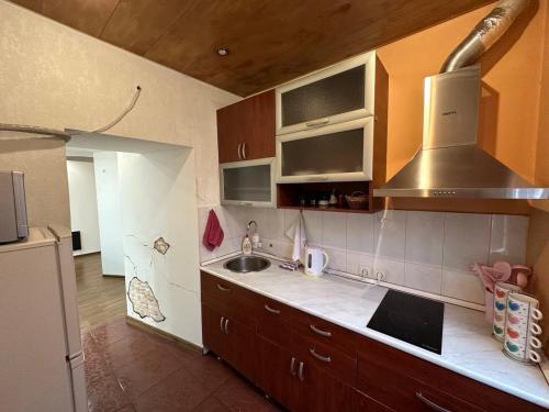 Kuchyň nebo kuchyňský kout v ubytování Guest House Central