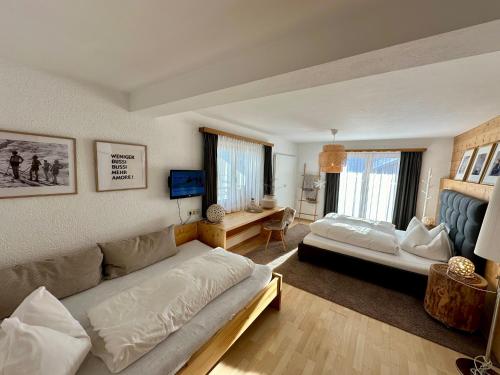 Cama o camas de una habitación en Panoramagasthof Kristberg