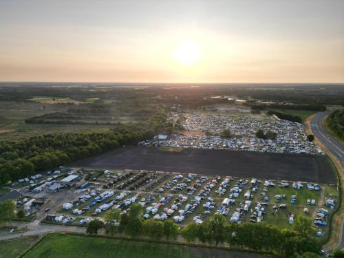 an aerial view of a parking lot at TT Camping Jan & Bertha - by Global-Tickets in Assen