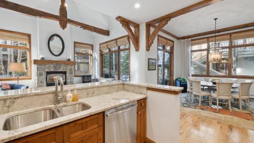 a kitchen with a sink and a counter top at Clover Chalet in Edwards