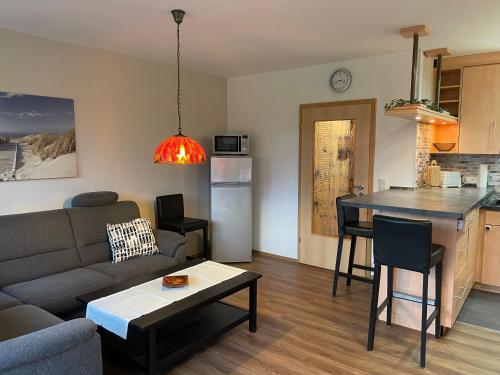 Kuchyň nebo kuchyňský kout v ubytování Ferienwohnung An der Gaste