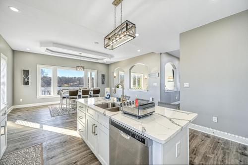 a kitchen with a sink and a counter top at Sunset Valley in Kirk O'Cliff
