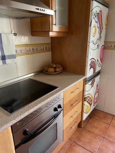 Ett kök eller pentry på Habitación con cama matrimonial en Málaga