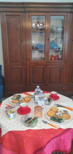 a table with plates of food on top of it at IL CENTRALE GUEST HOUSE NEW in Nuoro