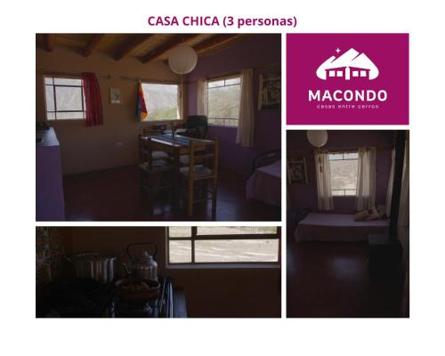 a collage of three pictures of a house at Macondo - Casas entre cerros in Tilcara
