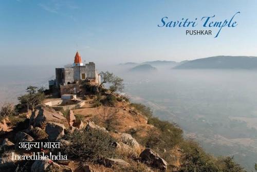 een kasteel op de top van een berg bij HOTEL THE PUSHKAR FLOWER in Pushkar