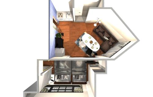 a rendering of a tiny house at Racine難波 in Osaka