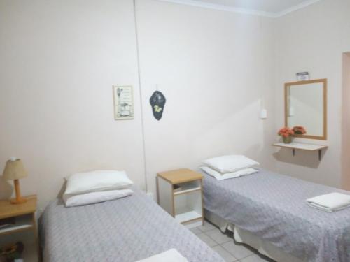 BrandvleiAccommodation Kolarita's Guesthouse, Brandvlei, NC的配有镜子和镜子的客房内的两张单人床